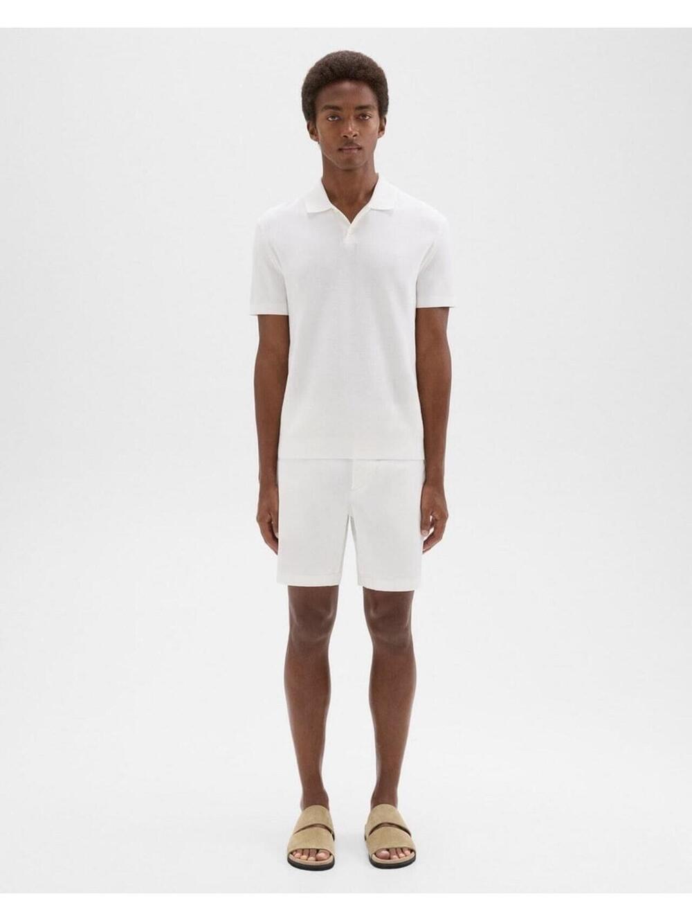 THEORY NWT Men’s Stretch Cotton Urban Poplin Zaine HS Shorts in White-Size 31